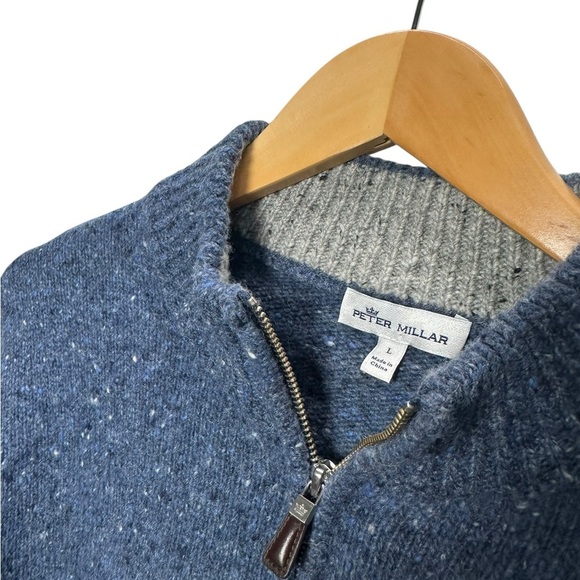 Peter Millar | Donegal Quarter-Zip Sweater | Wool Alpaca Blend | Size Large - Picture 2 of 5